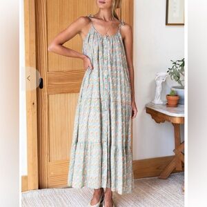 Emerson Fry 100% Organic Cotton Harper Button Front Sundress Size XS/S Green